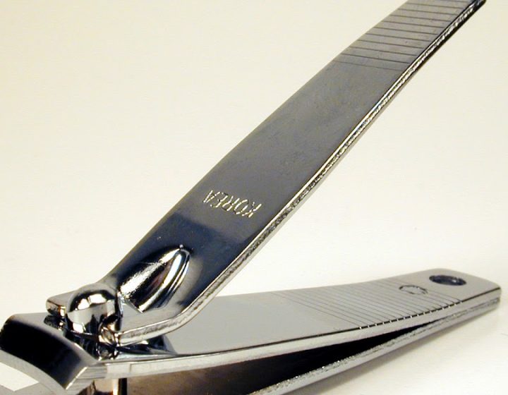 Jimy USA curved nail clippers displayed in a Manhattan nail salon